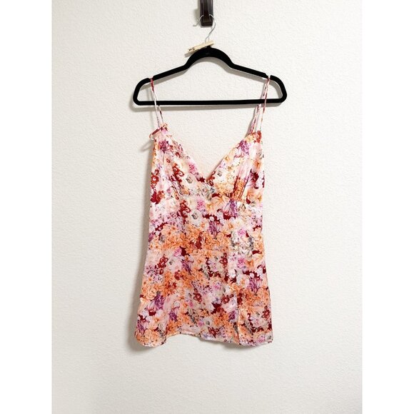 Showpo Sipping On Margaritas Mini Dress In Atomic Tangerine Floral Satin Size 8 - Picture 2 of 8